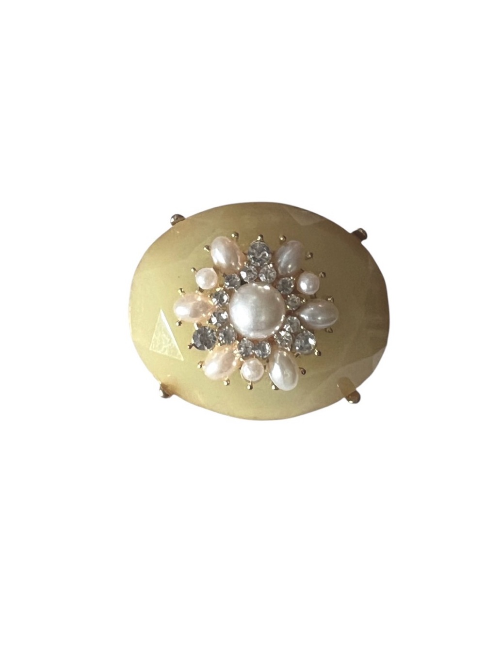 Artisan Crafted Brooch Pin Rhinestones & Faux Pearls NWT Gift Idea